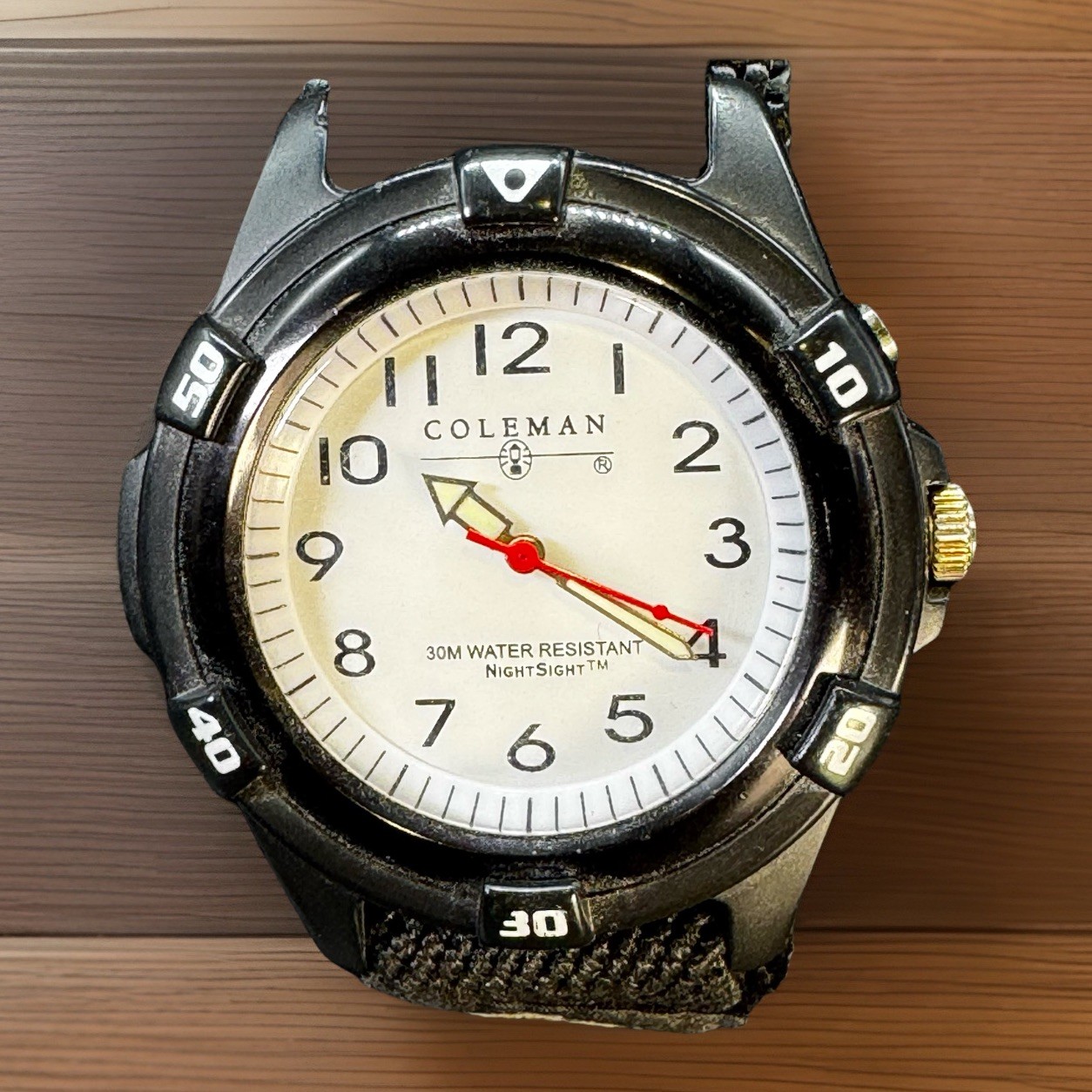 Coleman Night Sight Watch Men’s 39mm Black Band Backlight Needs Battery