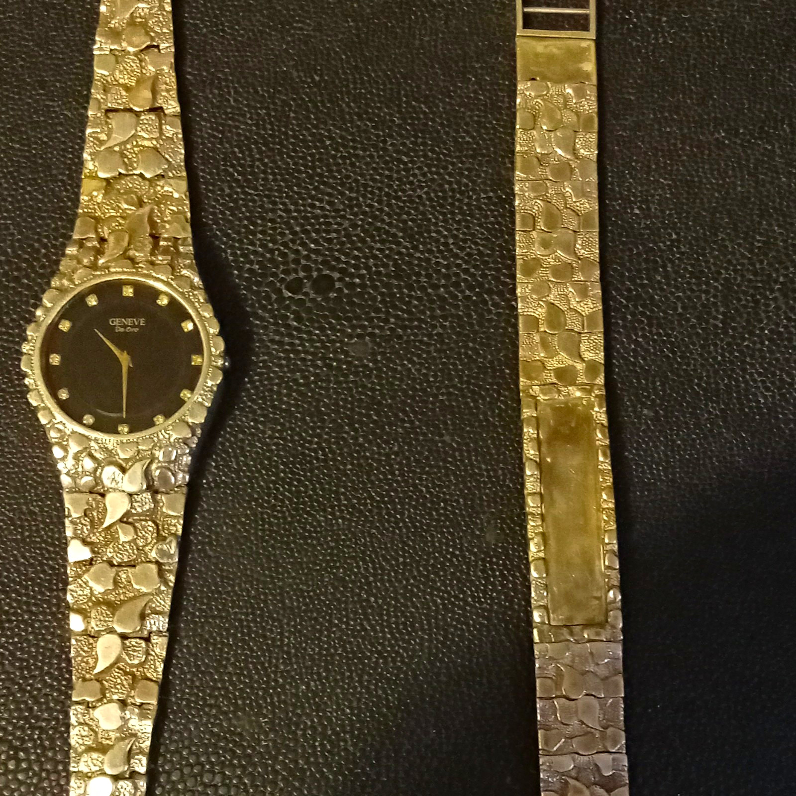 Geneve Sterling Silver Watch And Sterling Silver Bracelet Mens