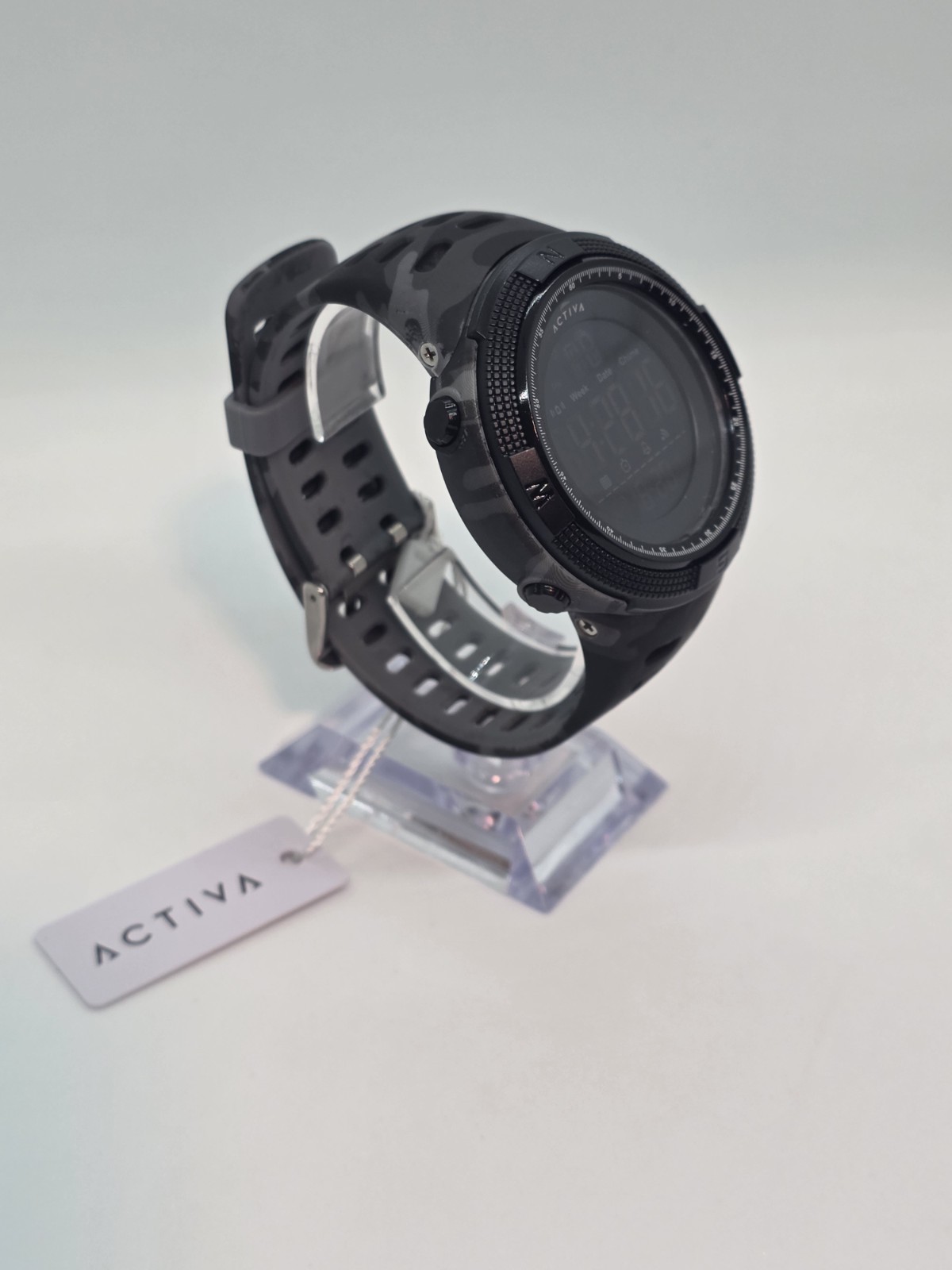 Activa Men’s Digital Sport Watch PF22000 Black 50mm TPU Strap New 30M
