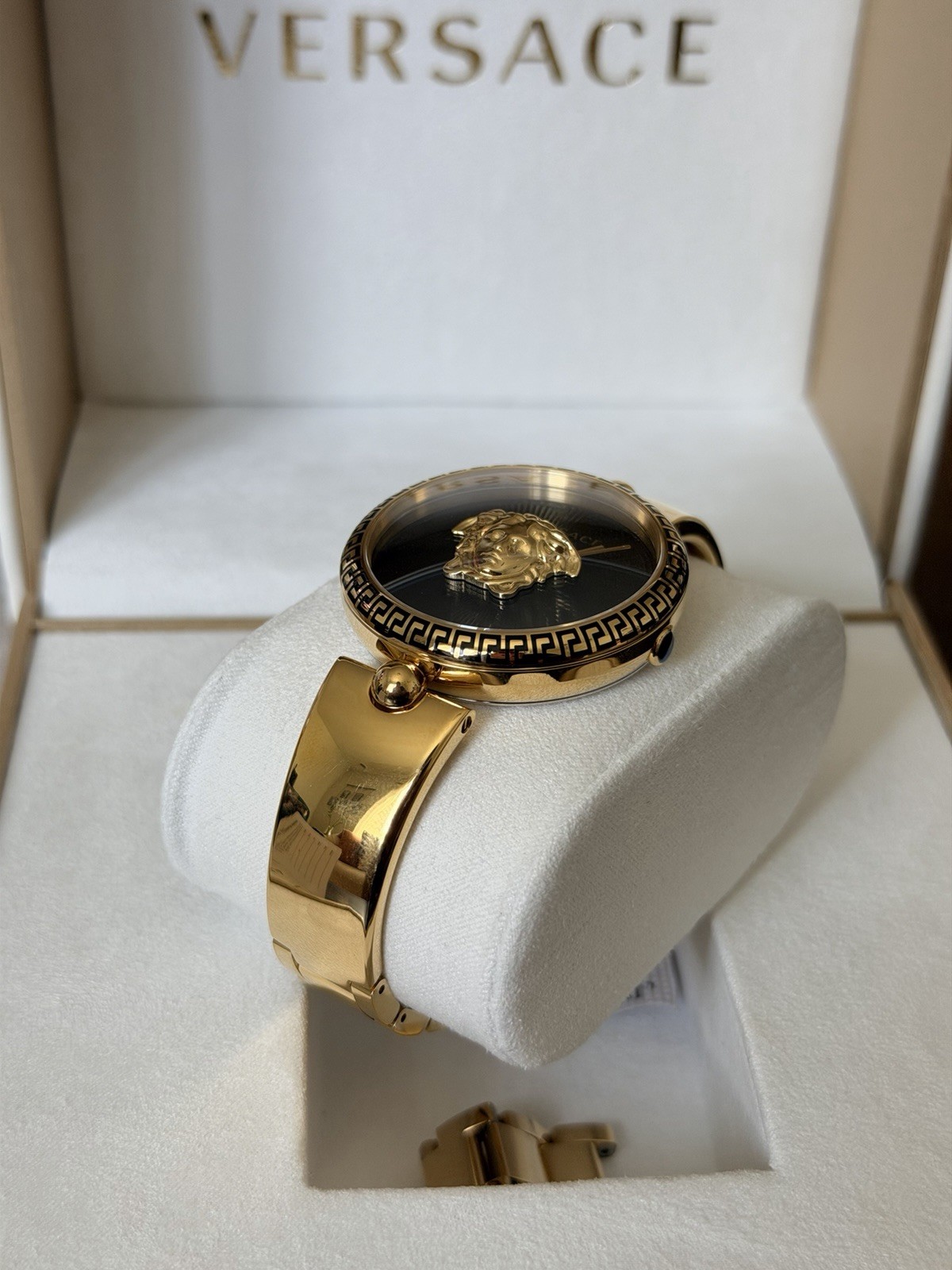 Versace Palazzo Empire VCO100017 Swiss Watch New Box Papers Black Gold