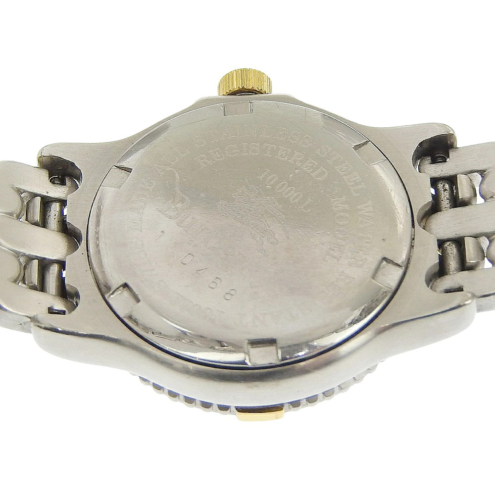 BURBERRY Diver Watch 10000L Stainless Steel Gold Plated Quartz Analog Ivory Dial