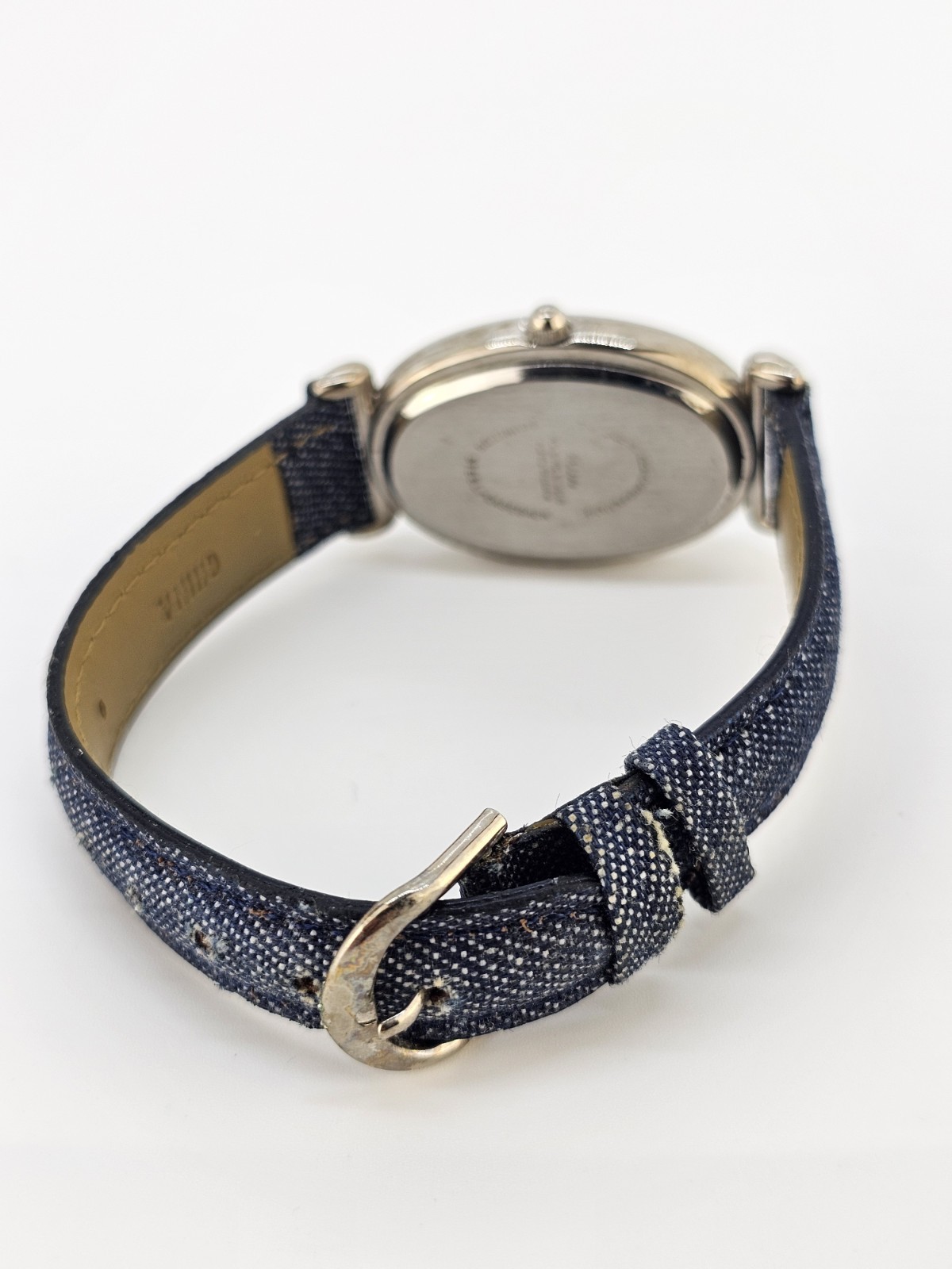 Women’s Watch 25MM Multicolor Dial Dark Blue Denim Leather Bands NEW Battery