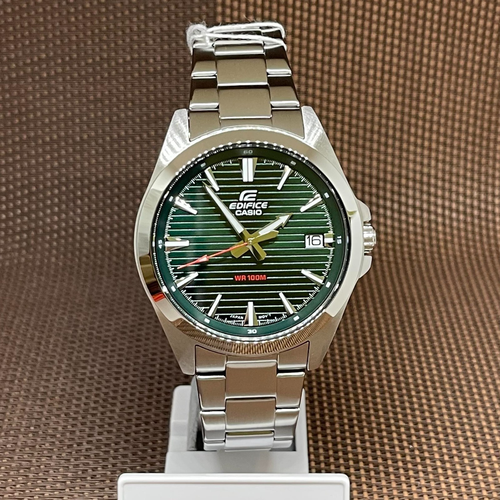 Casio Edifice EFV-140D-3A Green Analog Stainless Steel Classic Sporty Men Watch