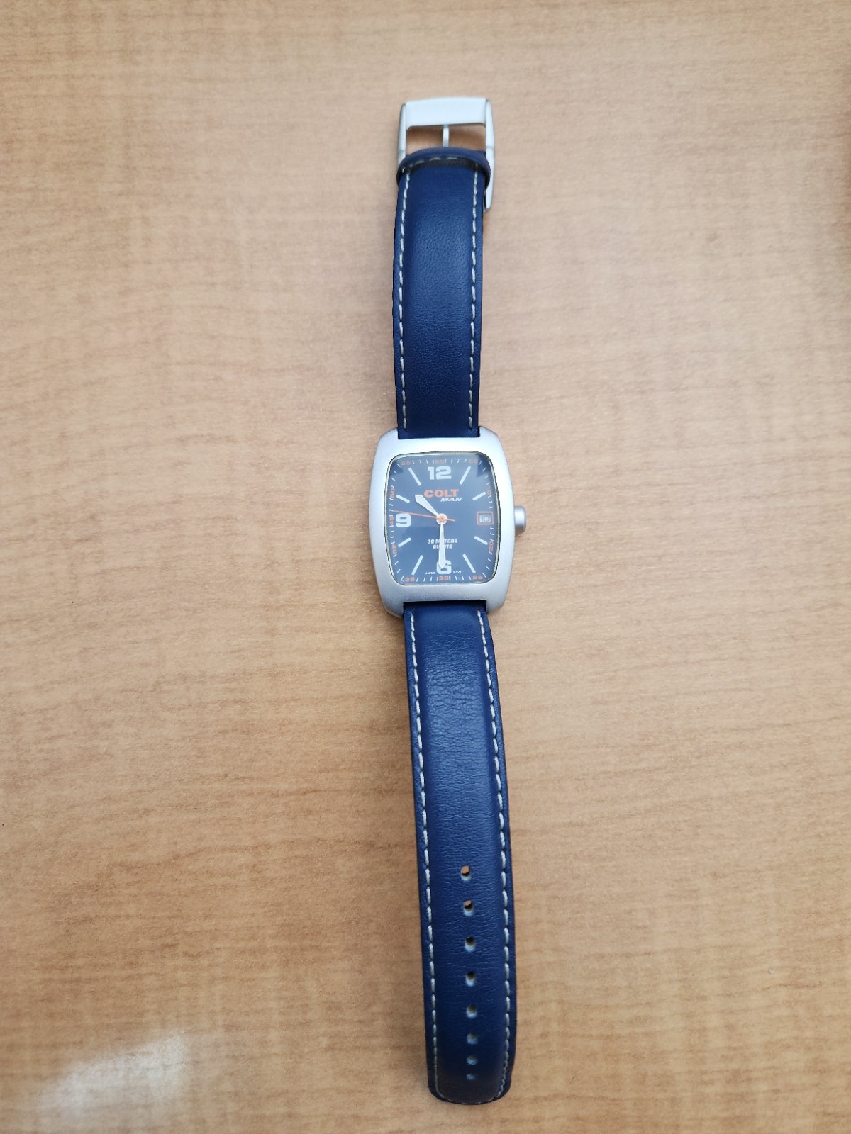Vintage 1990s COLT MAN STUDIO WATCH- Rare Blue Dial Matte Aluminum Case – New