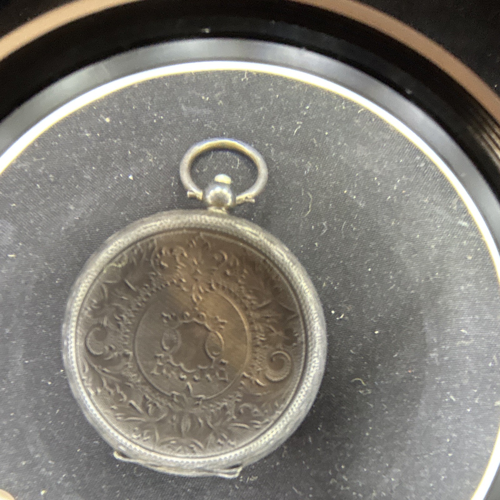 Antique Open Face Silver Pocket Watch White Roman Dial Manual Mech Seconds