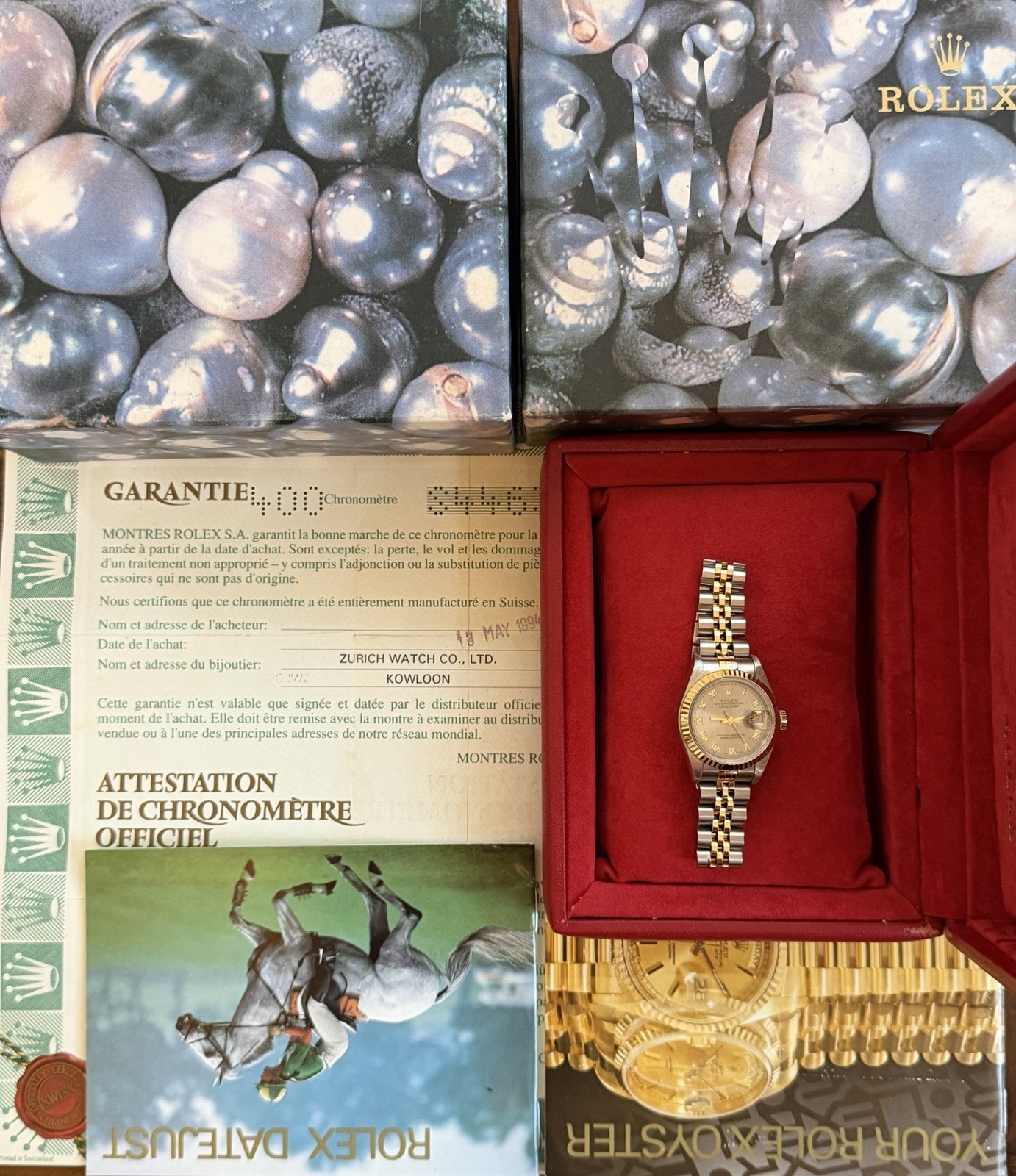 Rolex Lady-Datejust 26mm 69173 Gold and Steel Jubilee Bracelet Box & Papere