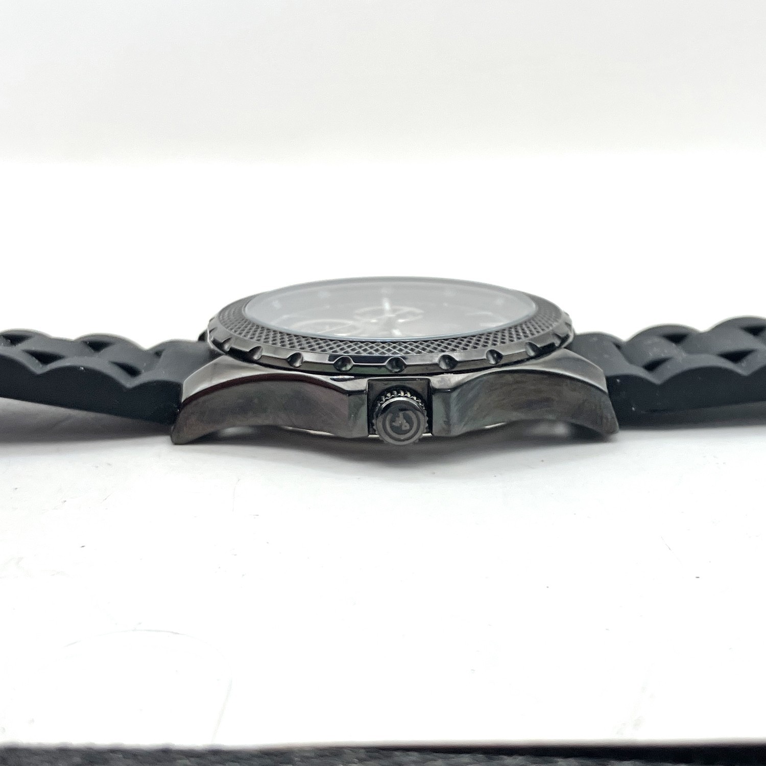 George Urge Multi Function Day Date Watch Black Steel WR 330ft 42mm Mens