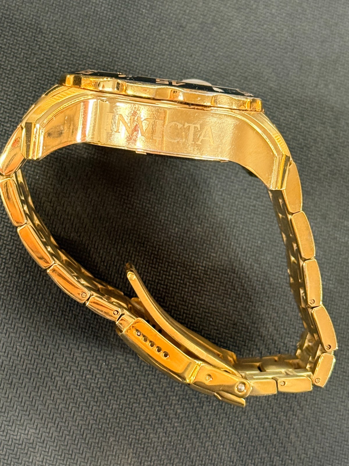 Invicta Pro Diver Model 21922 Gold and Black Face Watch-Flame Fusion Crystal
