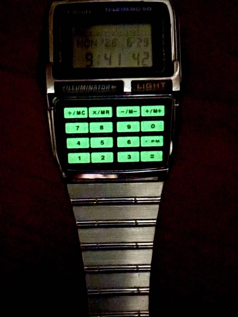 CASIO Data Bank DBC-630 Vintage Calculator Watch Silver Retro