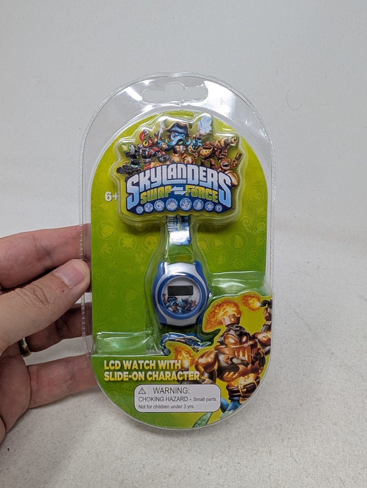 Skylanders Swap Force LCD Digital Watch Kids Blue Green Slide-On Characters New