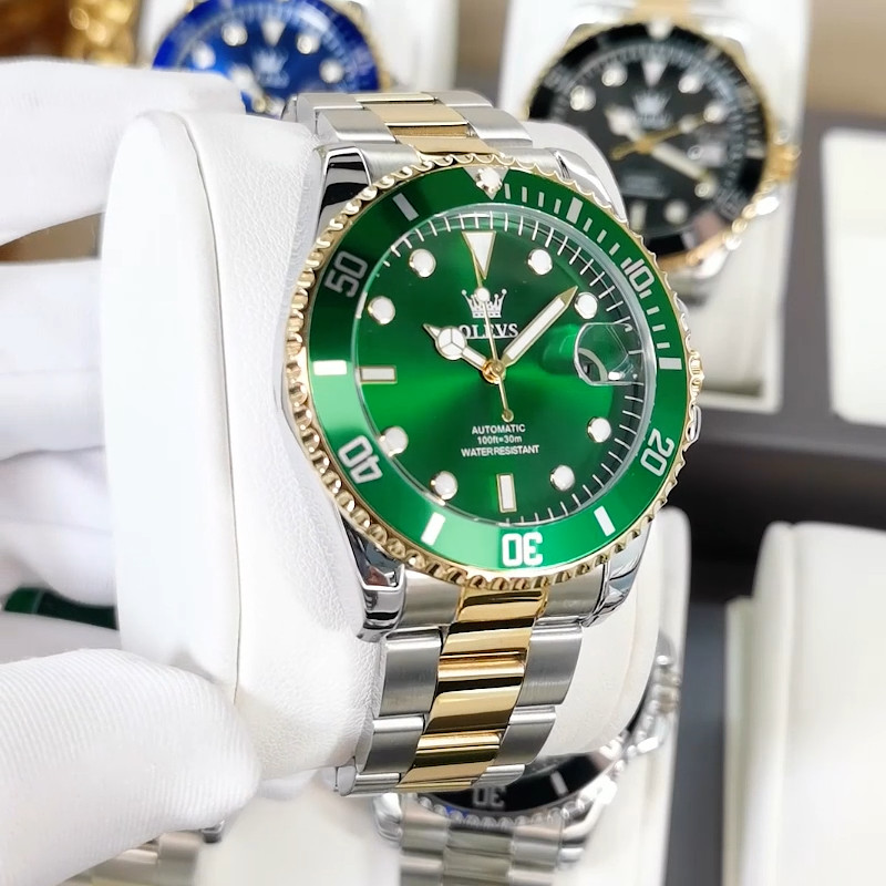 OLEVS Men’s Watch Automatic Mechanical, Stainless Steel Luminous Waterproof Date