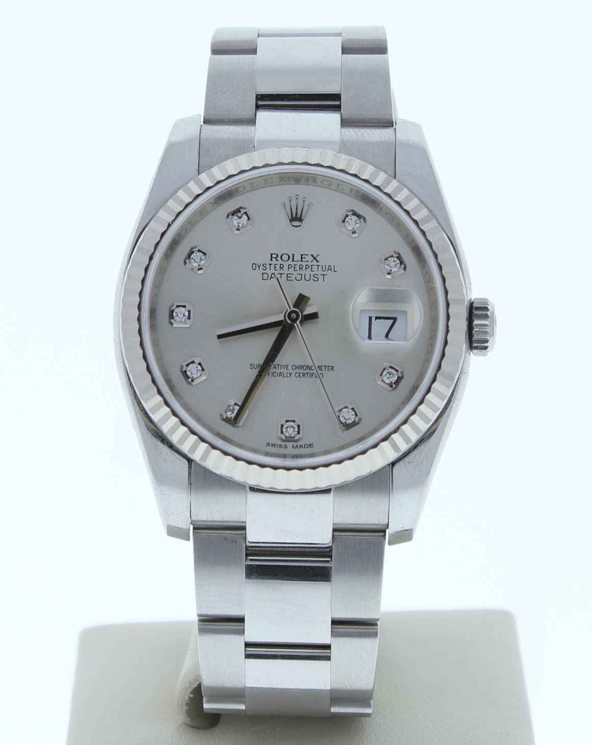 Rolex Datejust 36mm 116234 Factory Silver Diamond Dial Oyster Bracelet
