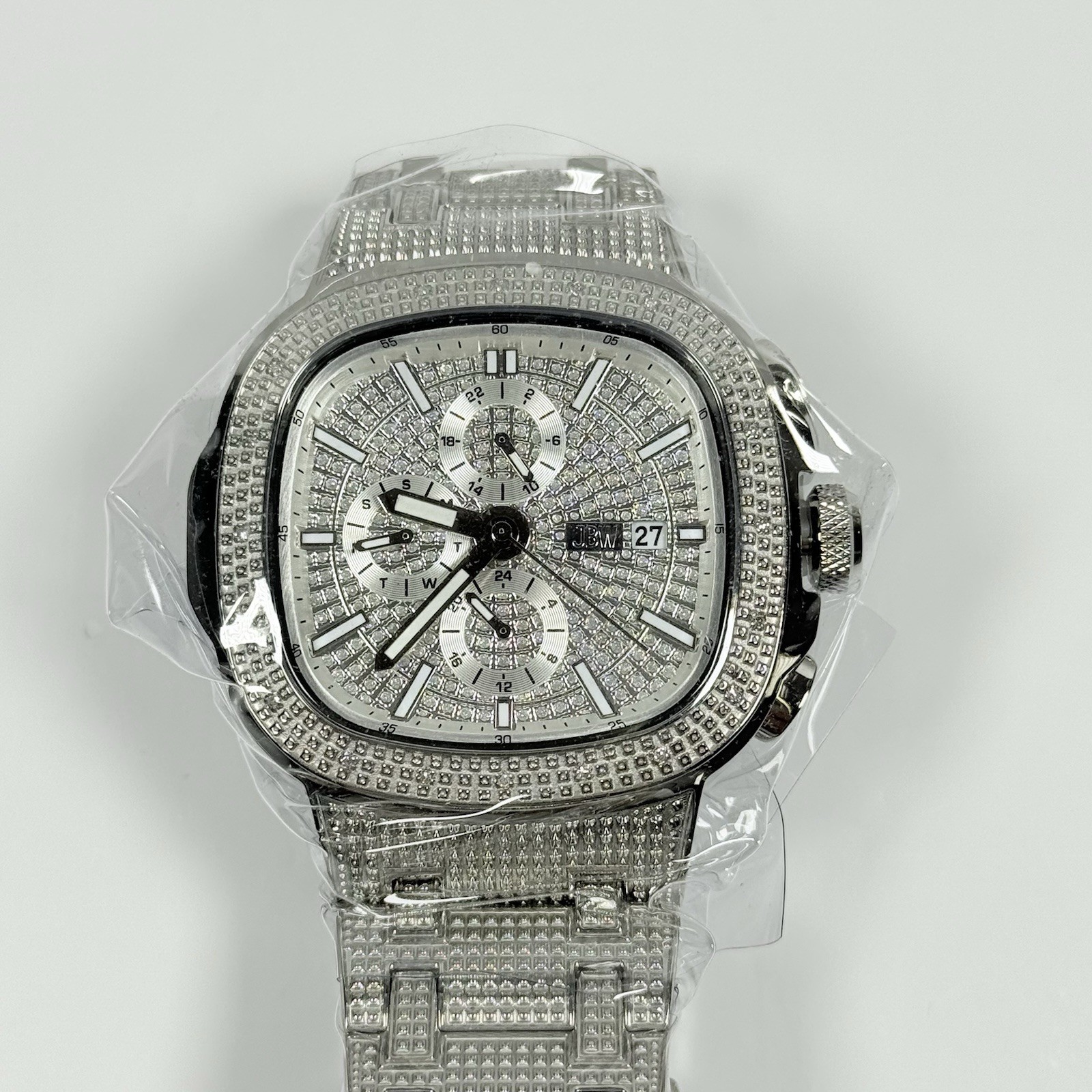 JBW Heist J6380D Diamond Bezel Multifunction Silver Dial Men’s Watch
