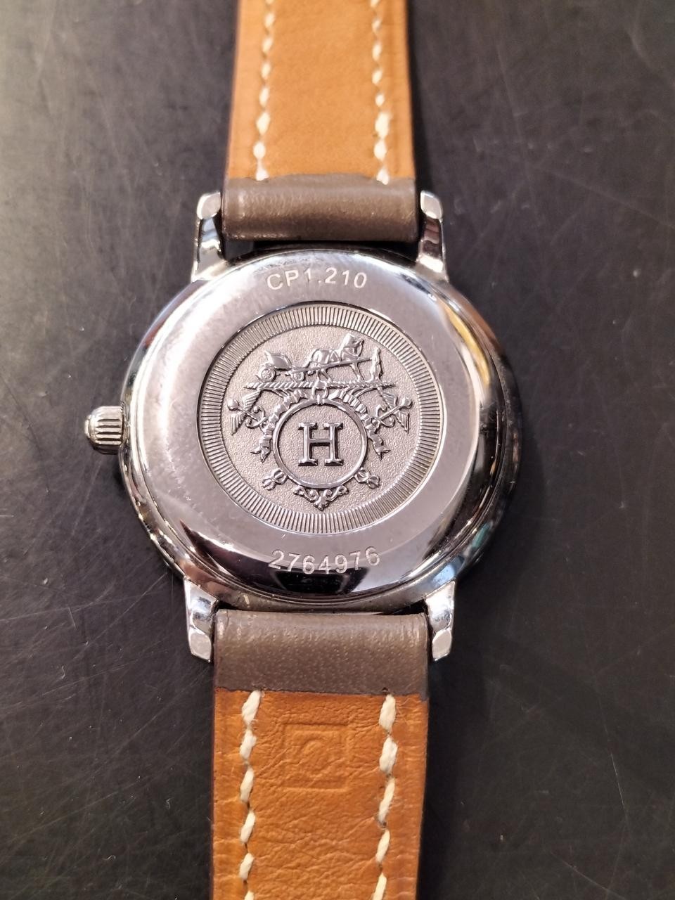 [A4N] Hermes Clipper CP1.210 Pink MOP Shell Dial SS Quartz Ladies [x4p]