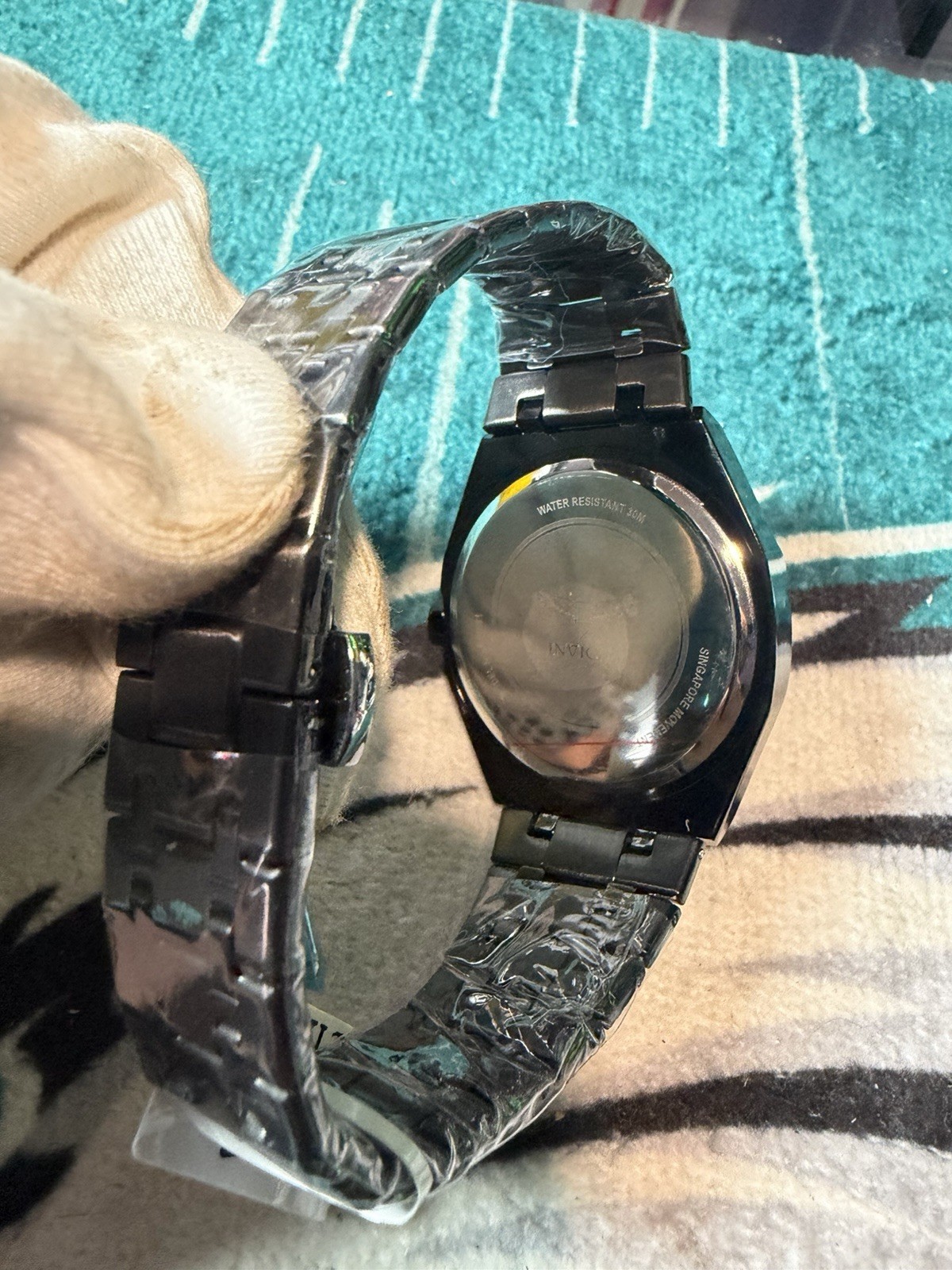 Invicta Men’s Octagon Black Sunburst Dial blacked out bracelet! HOT 🔥🔥🔥