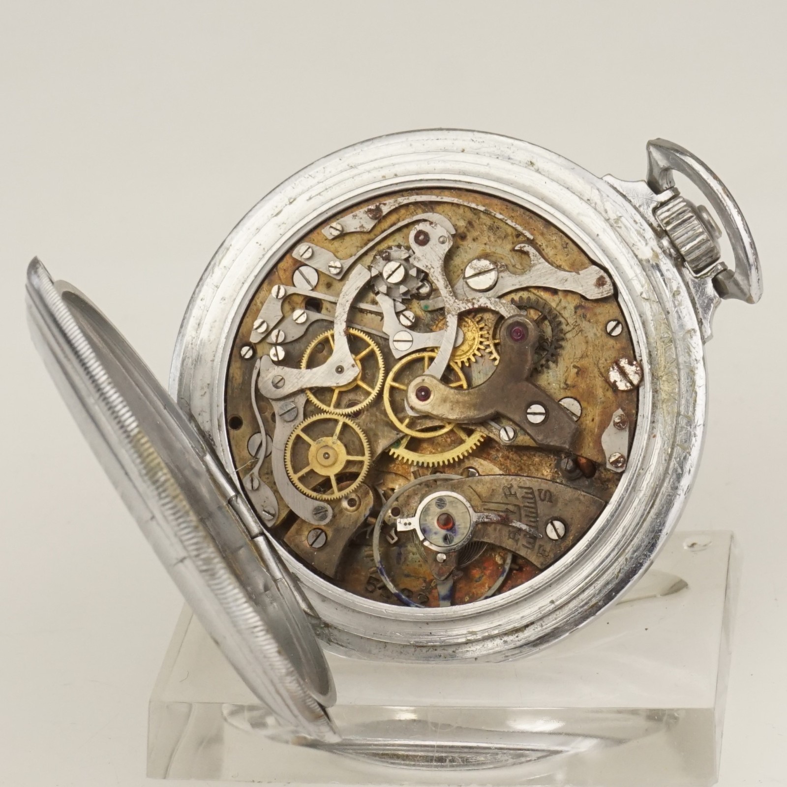 Rare! CHRONOGRAPH Pocket Watch Men’s no fusee duplex chronometer no repeater RAR