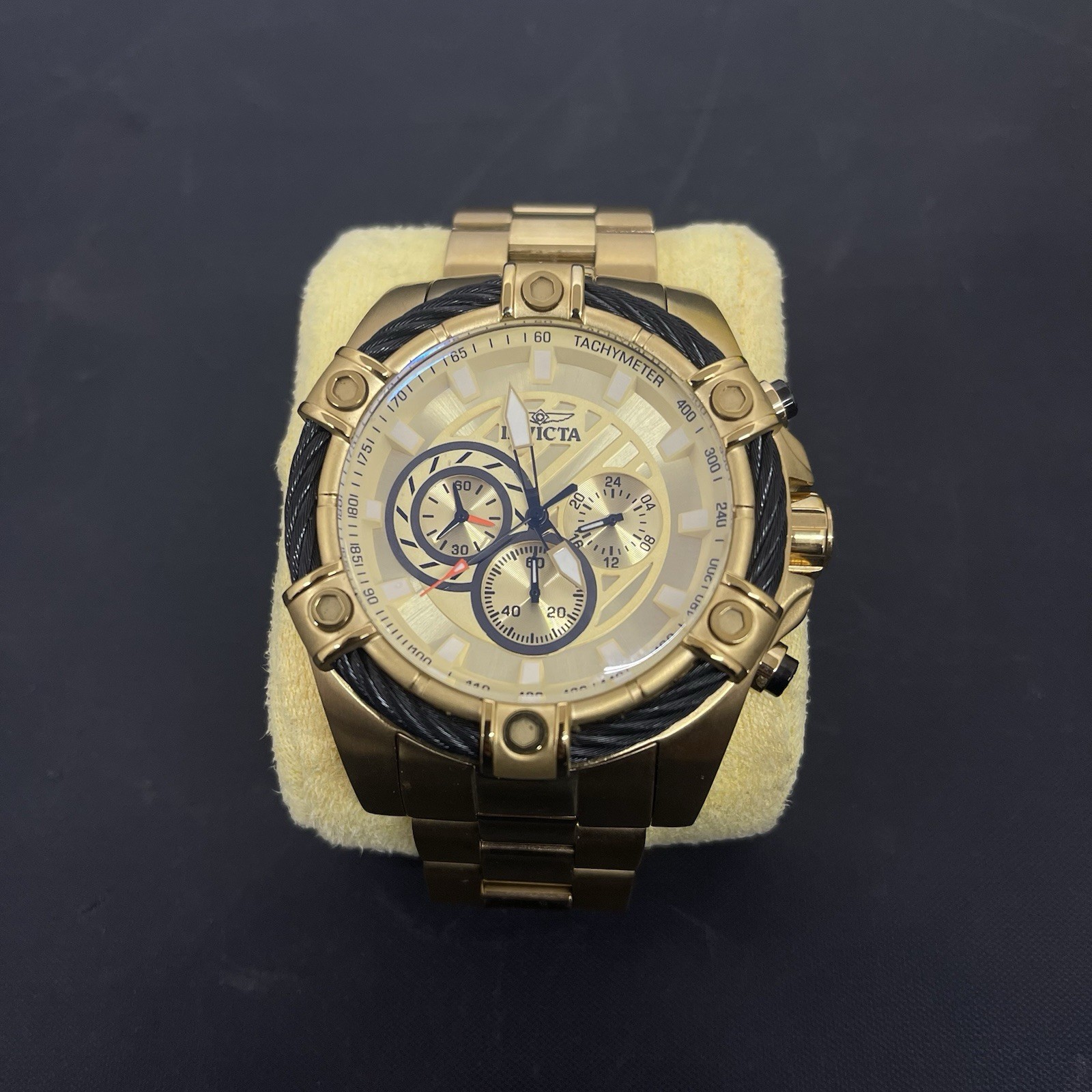 Invicta Men’s 25515 Bolt Quartz Chronograph Gold Dial Watch