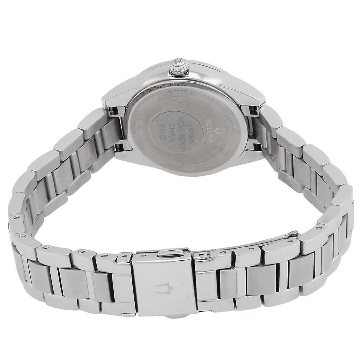 Bulova Sutton Quartz Diamond Blue Dial Ladies Watch 96P250