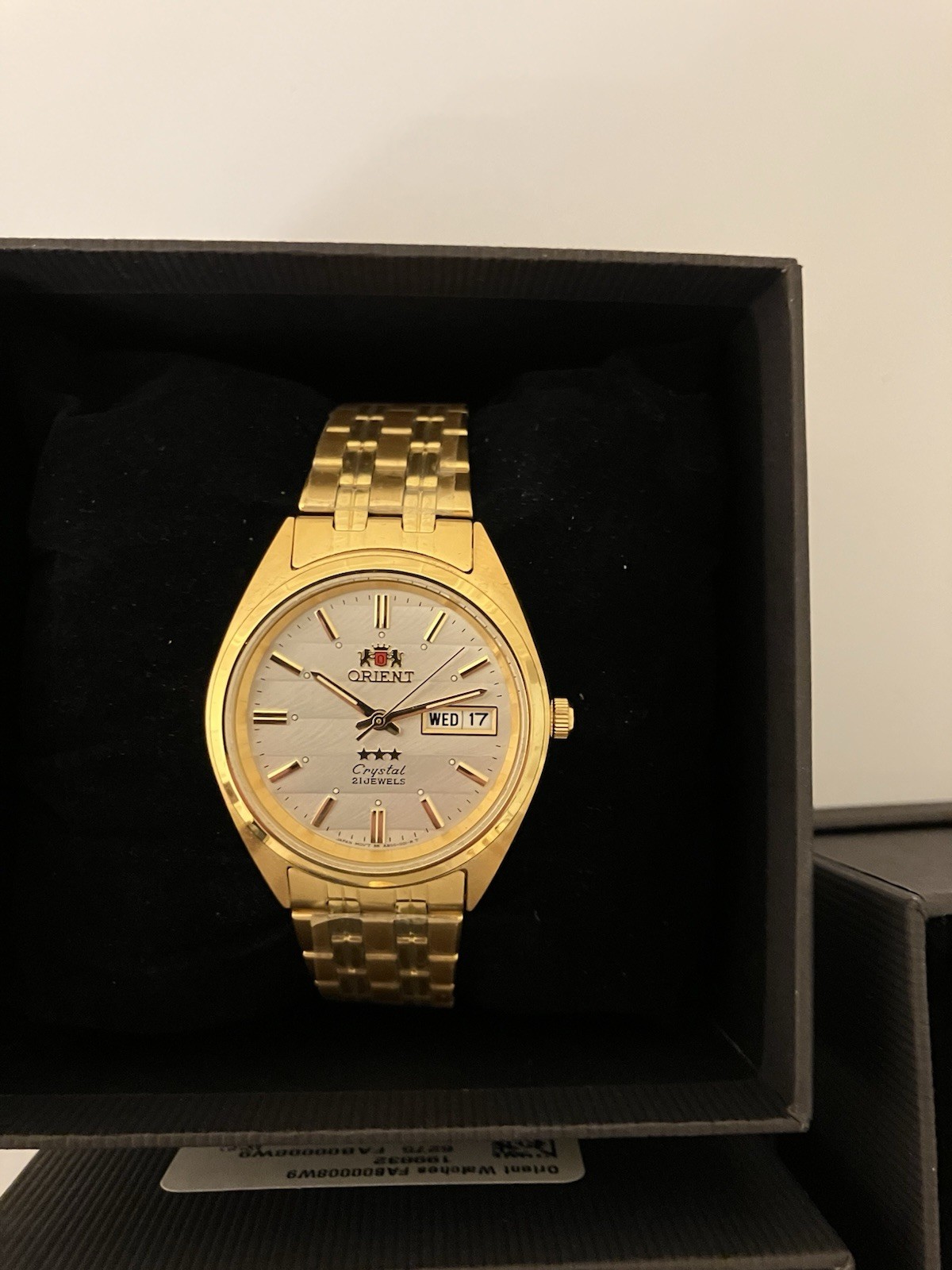Orient TriStar Automatic, Gold Tone, Day Date, New In Box