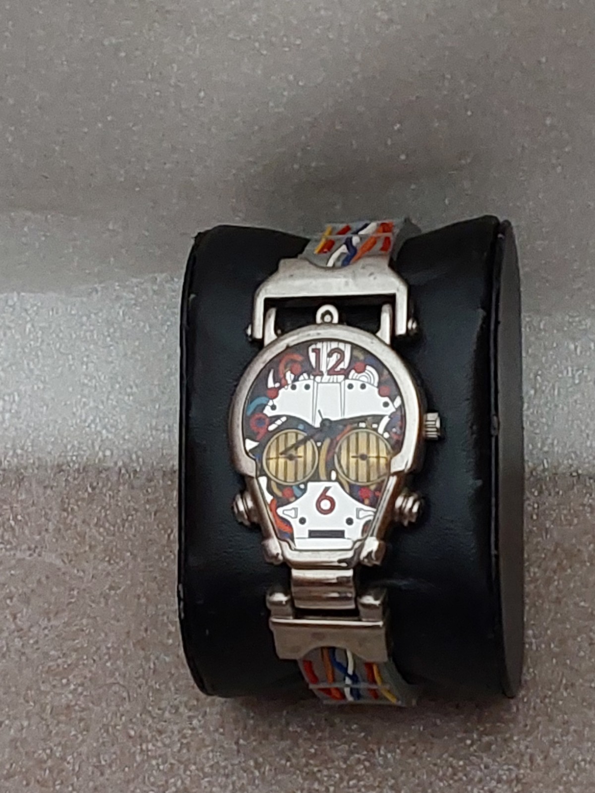 Fossil Papoose Womens Quartz Analog Multicolor Bracelet Silver Oval 25mm