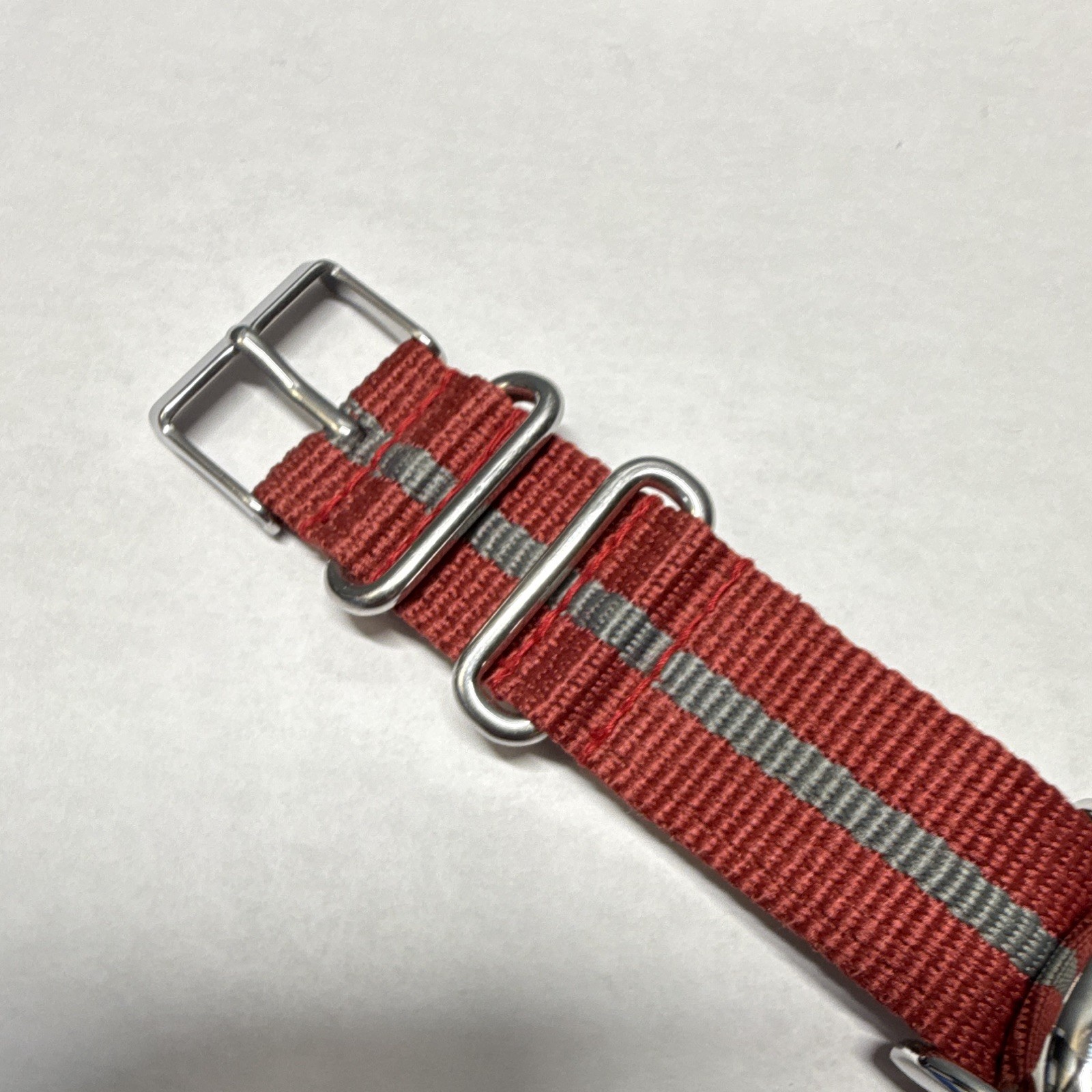 Timex Weekender 38mm Black Dial Quartz Watch Red/Gray Nylon Strap WR30m