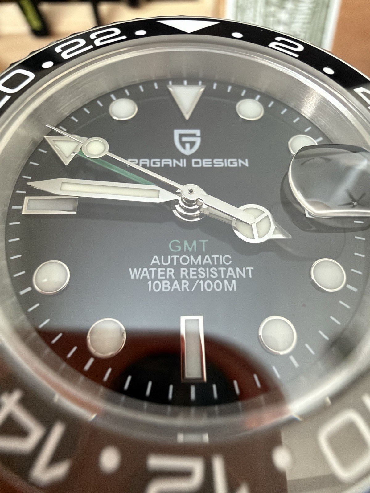 Pagani Design GMT Automatic Men’s Diver Watch Black Dial 100m SS Bracelet