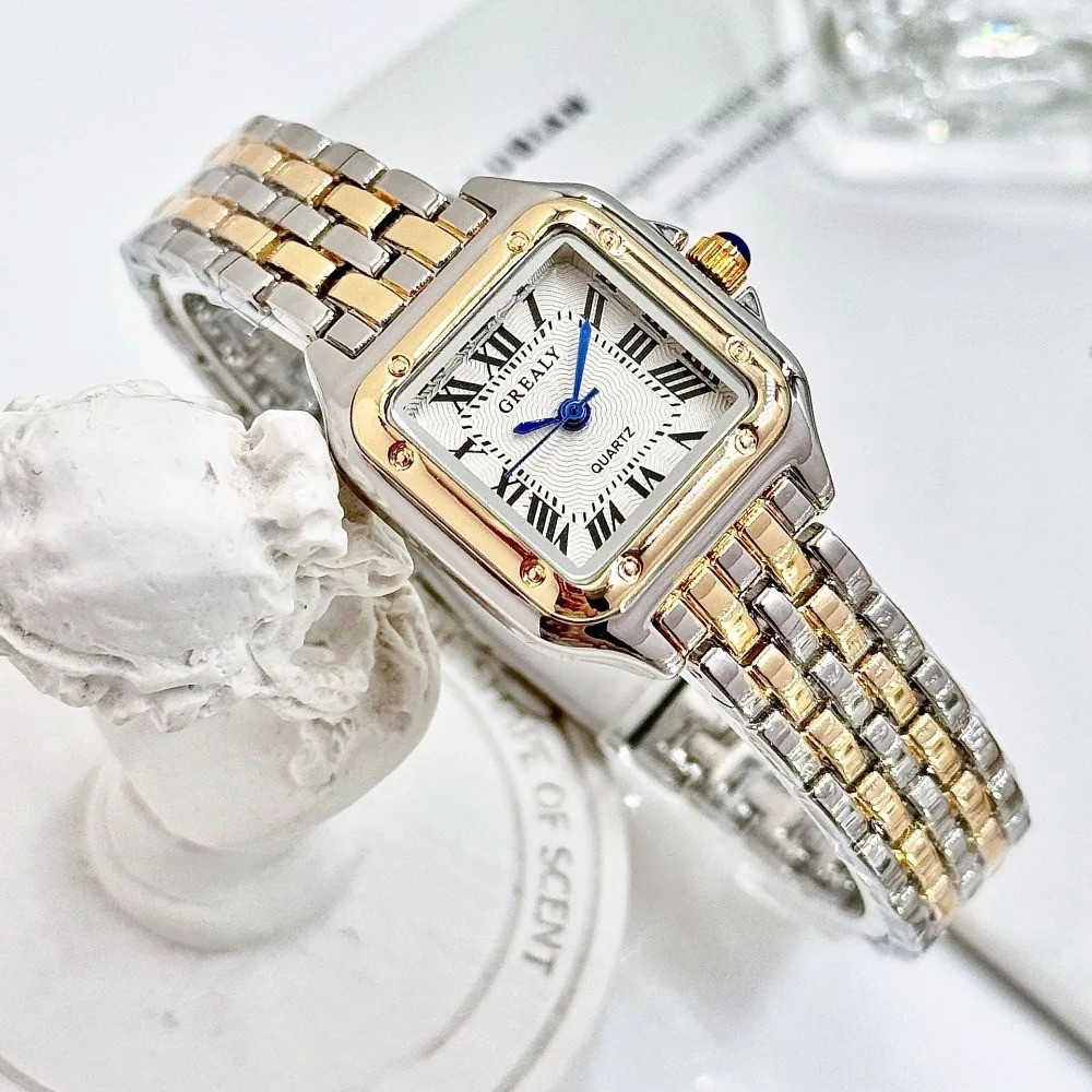 Classic Retro Square Waterproof Women’s Diamond-embedded Watch