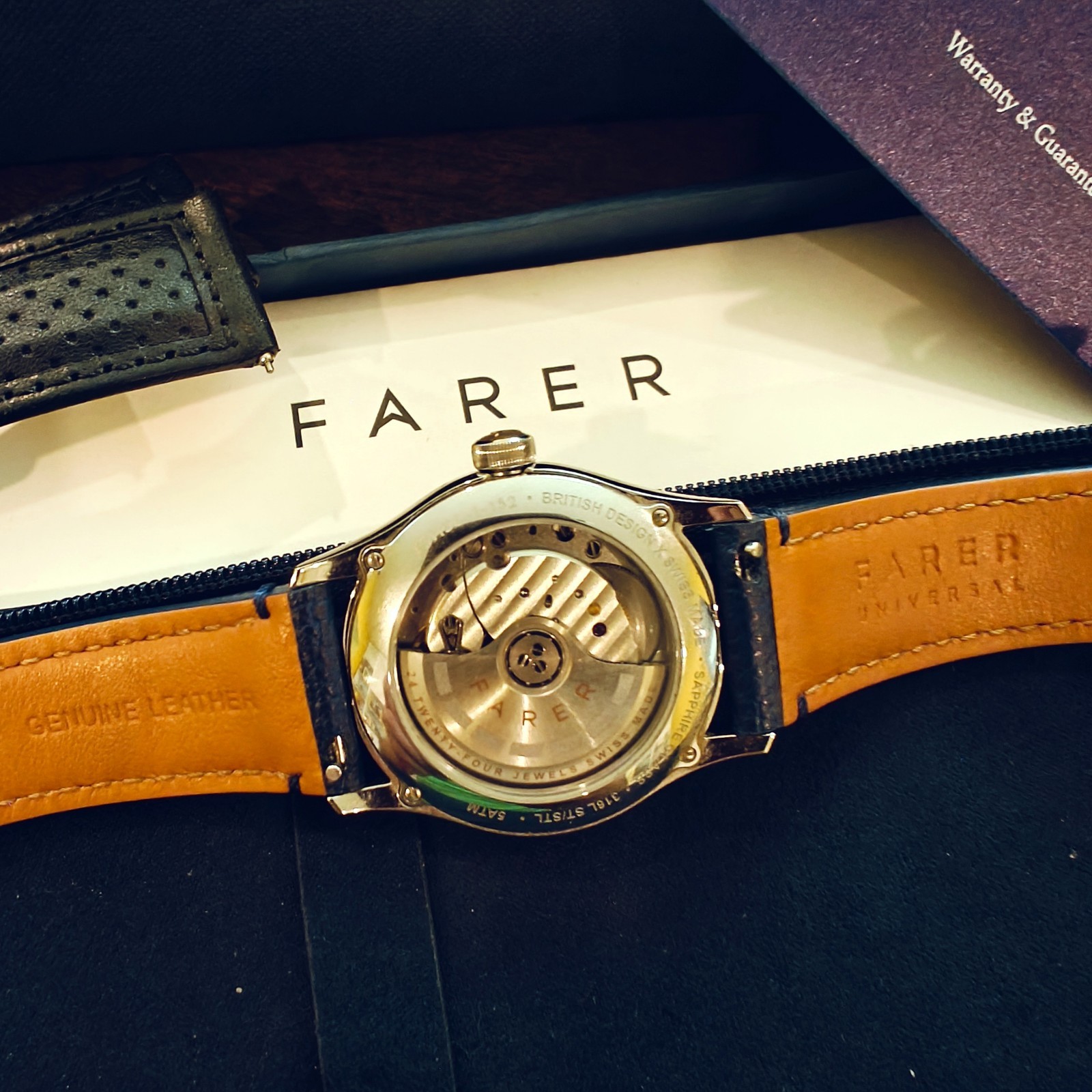 Farer Resolute 36 mm Automatic | White Dial | G101 |Pilot Blue Strap| Kit Papers