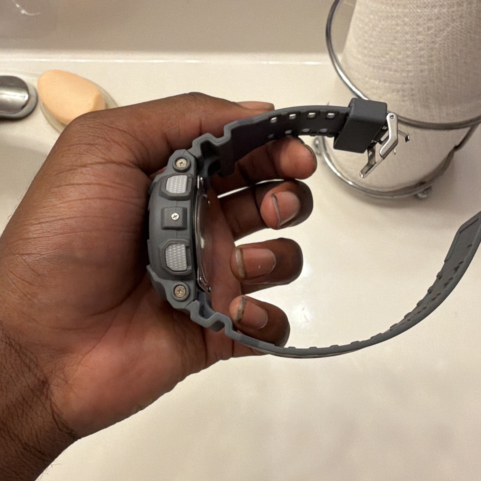 G-SHOCK Shock-Resistant 200m Analog-Digital Quartz Gray Resin Watch
