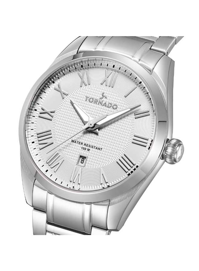 Tornado Celestia Classic Men’s Analog Watch | White Dial, 42mm, 100 m (10 ATM)