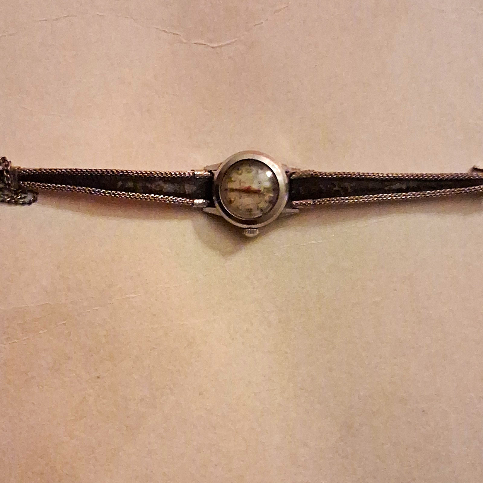 Boluva Vintage Women’s Silver Tone Round Windup Working With Gold Plates Dial