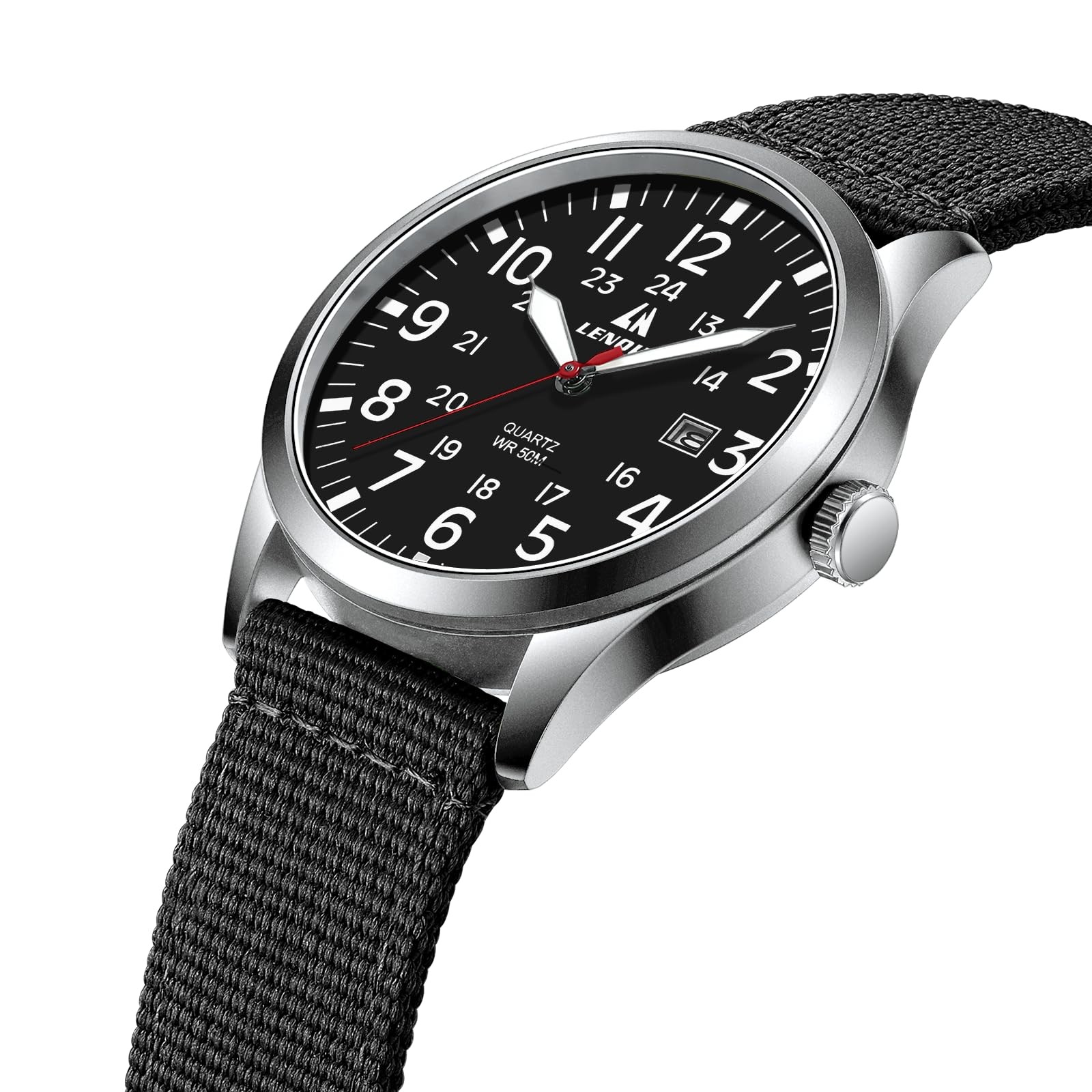 Mens Watches Unisex Military Sport Nylon Strap Stylish Luminous Fashion Analog