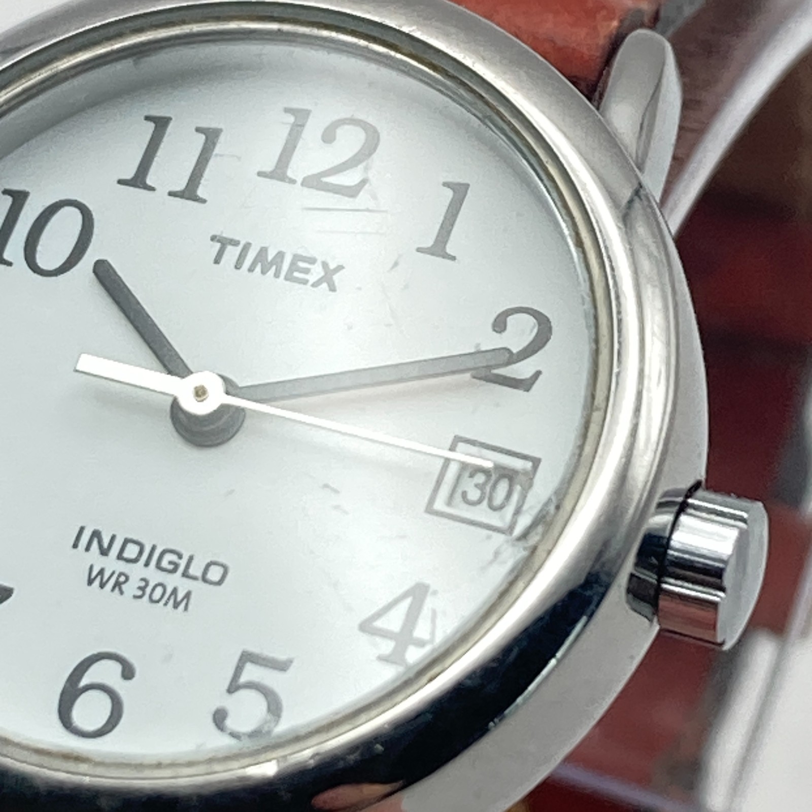 Timex Easy Reader Women’s Watch Silver Tone Date Indiglo New Battery SMALL 7.5″