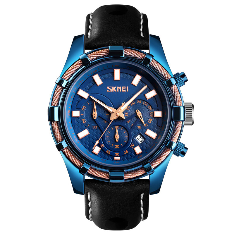 Skmei Mens Quartz Leather Strap Fashion Formal Wristwatch 30m w/ Box & Warranty