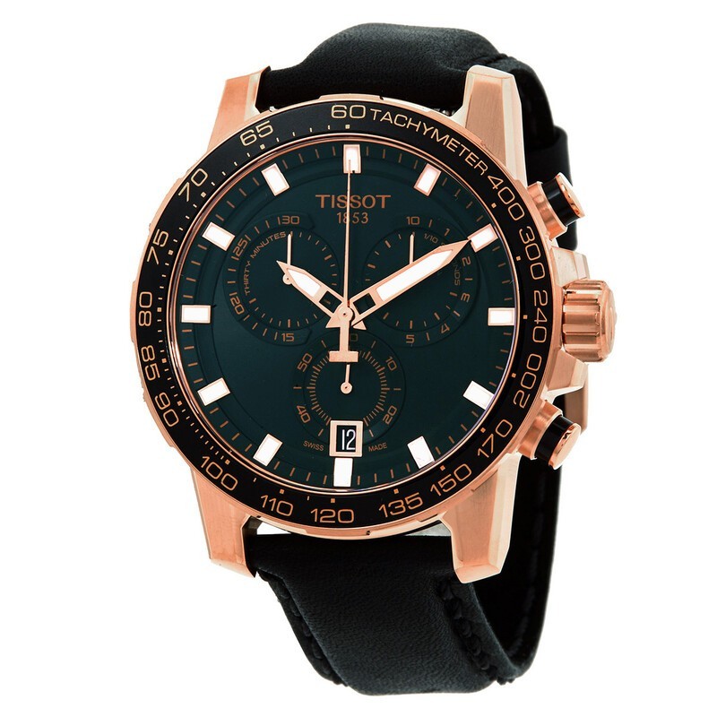 Tissot SuperSport 45.5mm Black Dial Rose Gold Case Chrono #T125.617.36.051.00