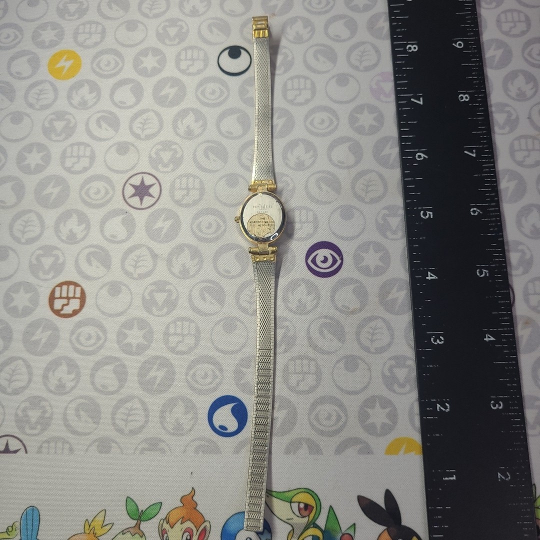 LA Express Ladies Abalone Shell Gold Tone Band Dress Watch (BAND DOES NOT CLASP)