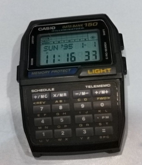 CASIO DATABANK 150 CALCULATOR WATCH FACE (NO BAND) DBC-150 EXCELLENT CONDITION