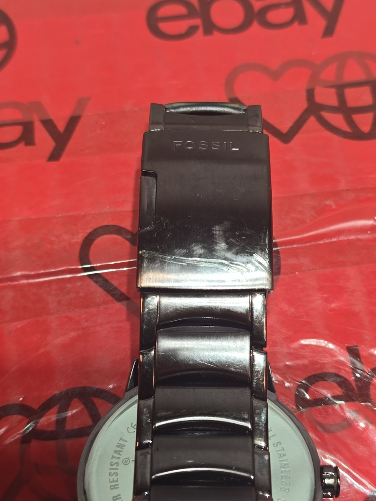 Fossil Arkitekt Watch Mens 40mm Brown Purple Stainless 6.75″ (Needs New Battery)