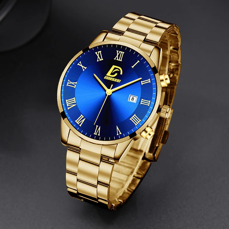 Luxury Minimalist Quartz Men’s Watch with Calendar – Business Casual Style