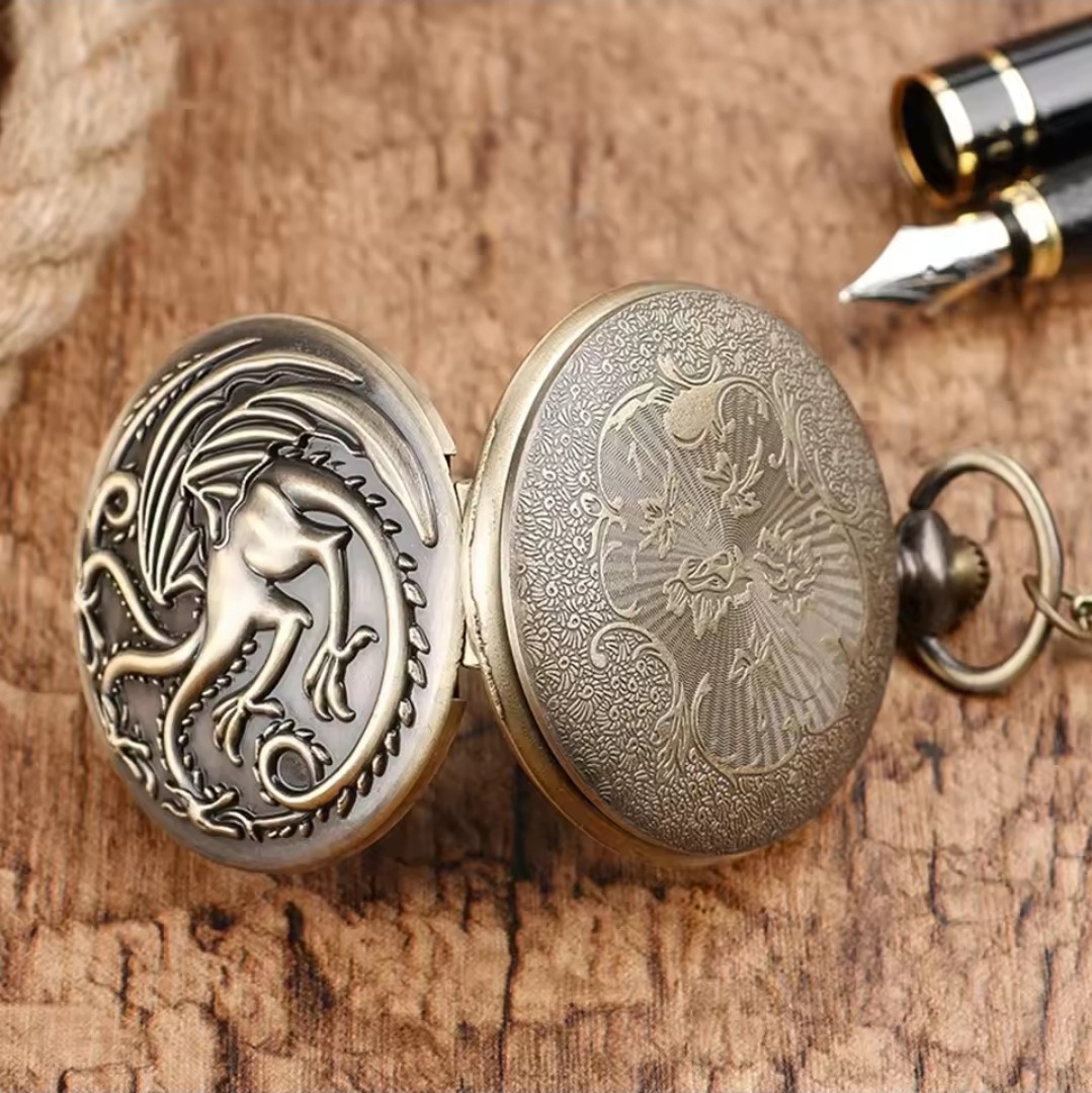 Pocket Watch Dragon Design Quartz Watch W3