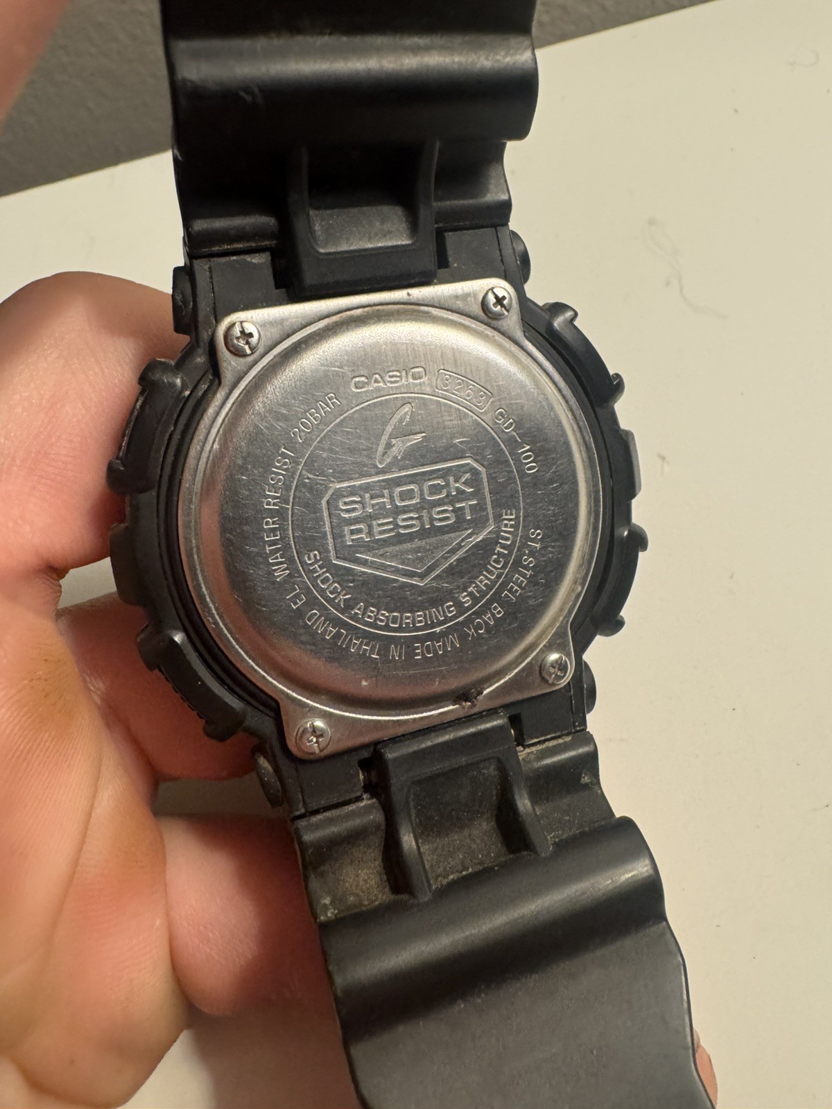 Casio G-Shock Digital Watch GD-100 Black on Black WR 200m – Works!