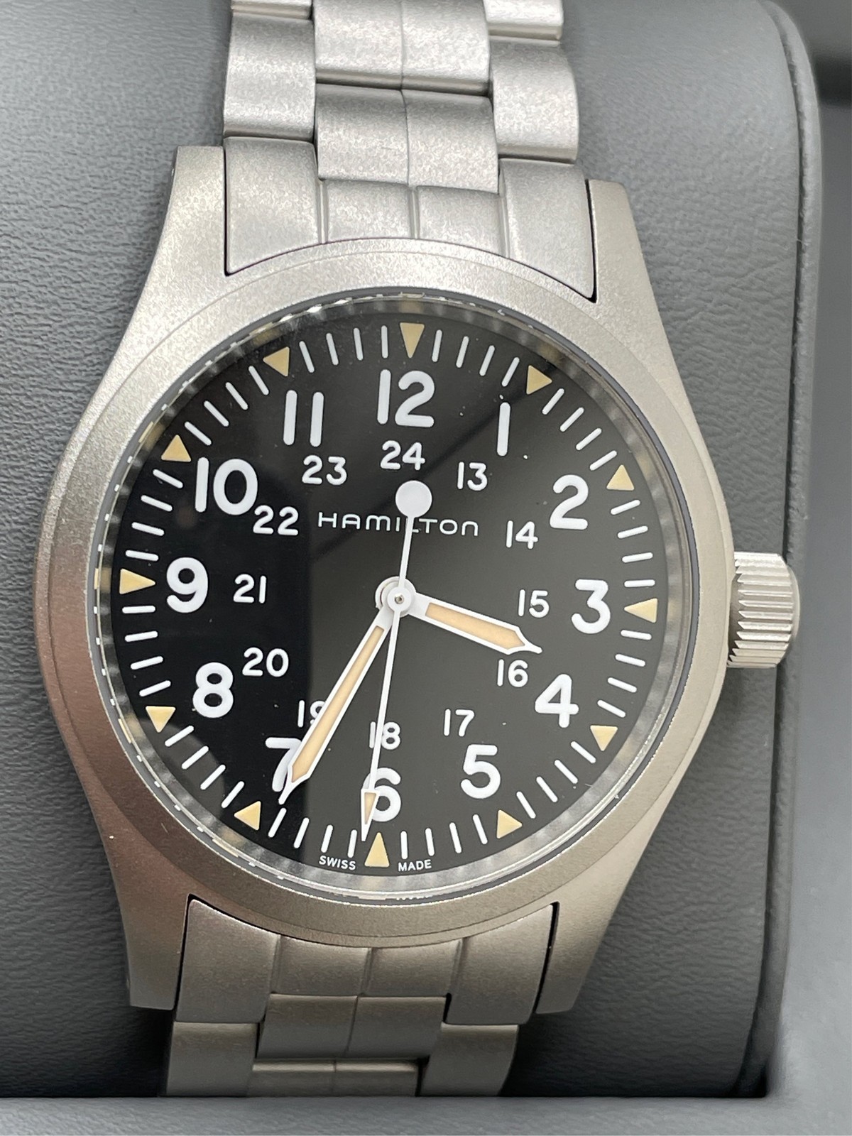 Hamilton Khaki Field Mechanical Men’s Watch, 38mm Stainless Steel Case, Swiss 1
