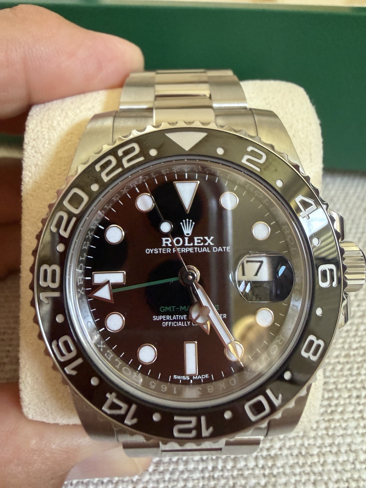 2017 Rolex GMT-Master II 116710LN Silver Oyster Bracelet with Black Bezel