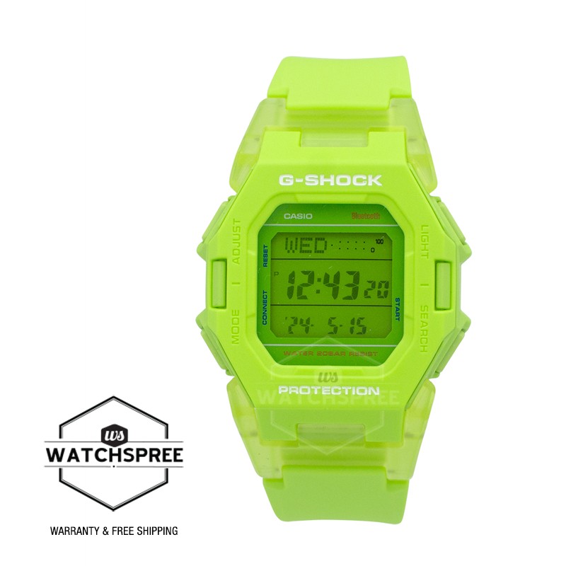 Casio G-Shock Step Tracker Translucent Green Resin Band Watch GD-B500S-3
