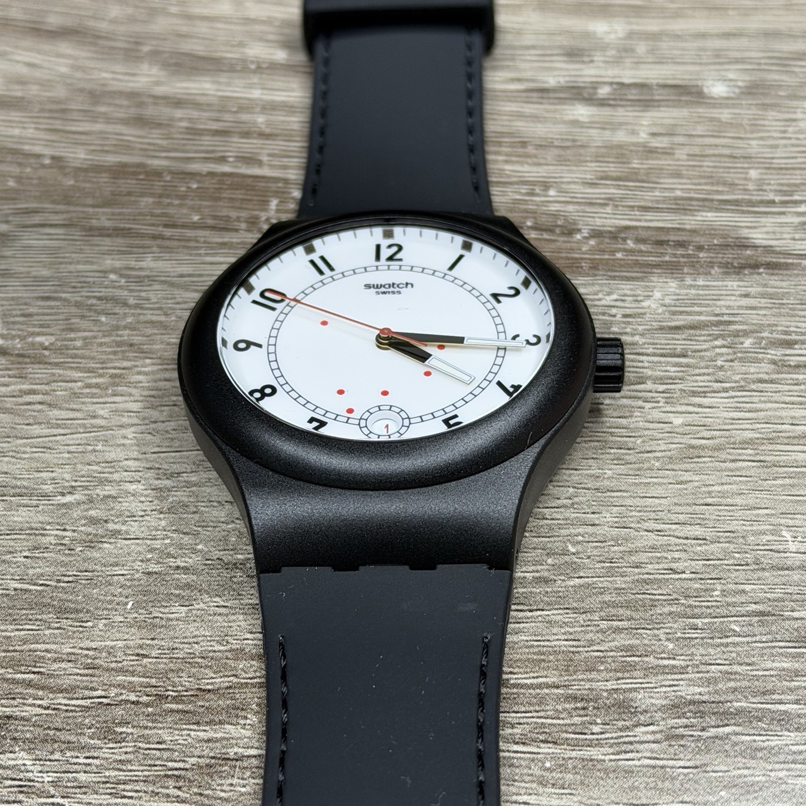 NEW✅AUTOMATIC✅ Swatch SISTEM CHIC Black Silicone Men’s Watch SUTB402