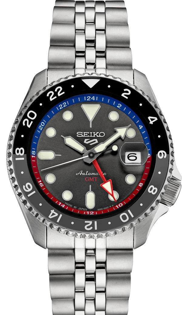 New Seiko 5 Sports SKX GMT SSK019 Automatic Charcoal Dial NIB Box & Papers