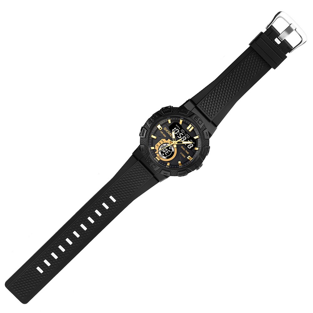 Men Digital Stopwatch Alarm Sport Watch Daily Water Resistant Rubber Wristwatch