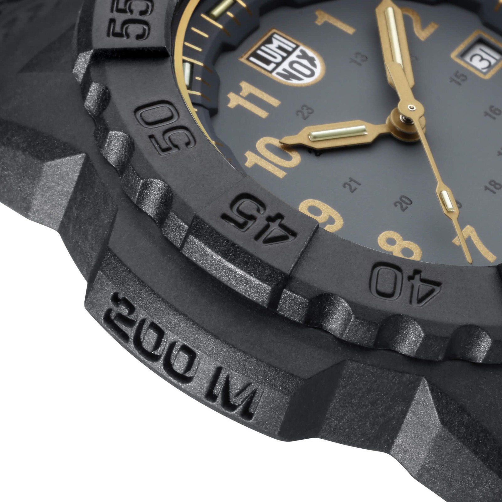 Luminox Men’s Watch Navy Seal Quartz Black Steel Case Rubber Strap 3508.Gold