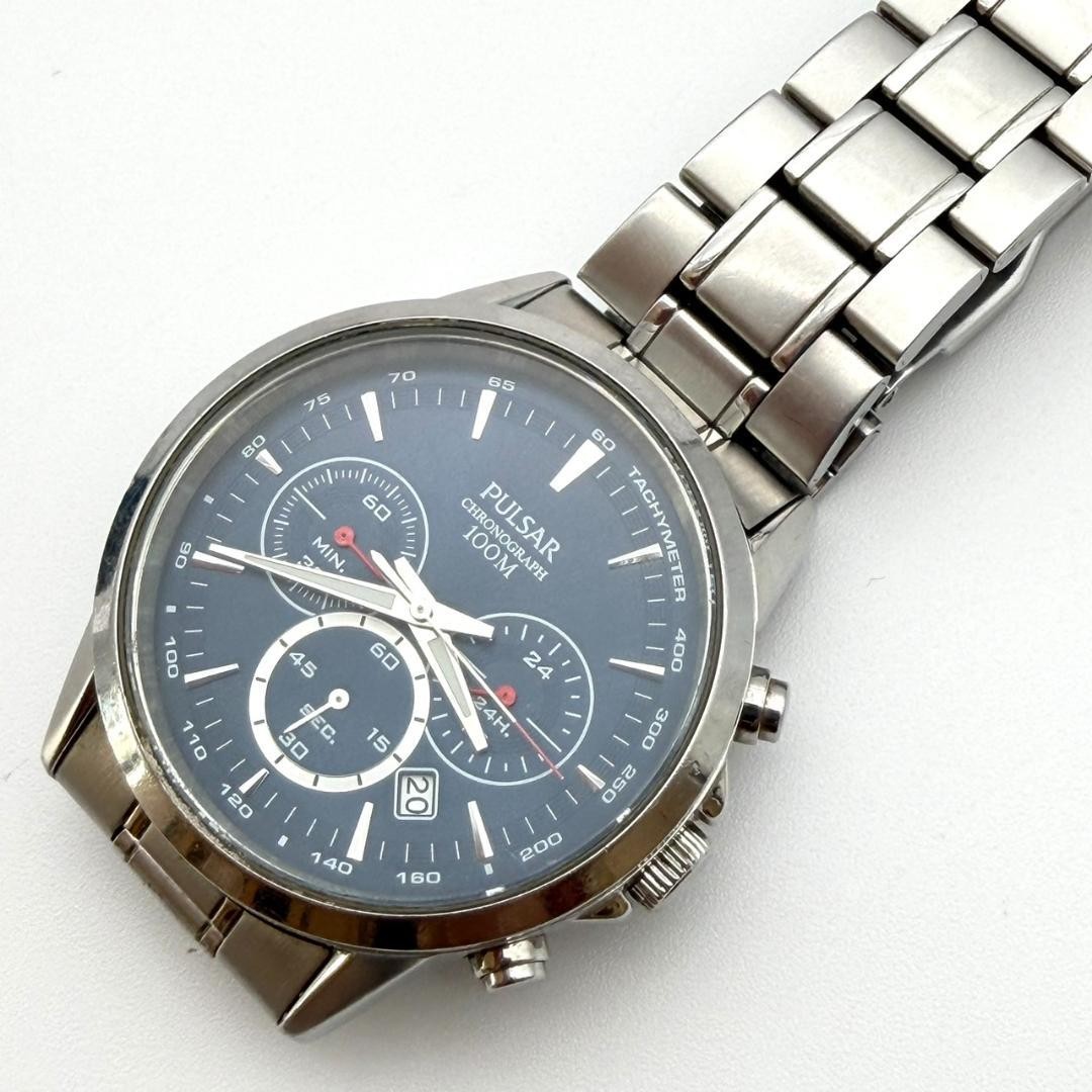Seiko Pulsar Chronograph Date Watch, New Battery, Men’s, Working Condition