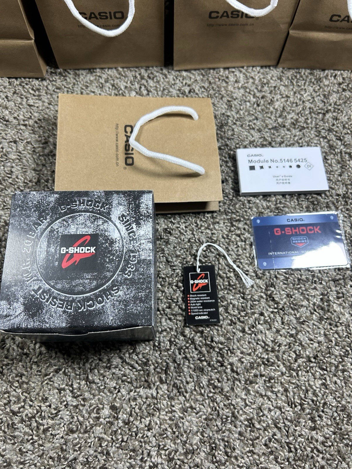 Casio G-SHOCK Analog & Digital Quartz Watch Stainless Steel 200m Box Papers